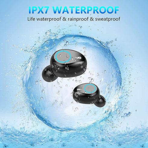 Wireless Earbuds for All Cell Phones, Tabs and Laptops -IPX7 Waterproof V5.3 Bluetooth Headphones with Mic & 40+H Backup -Active Noise Cancelling ...