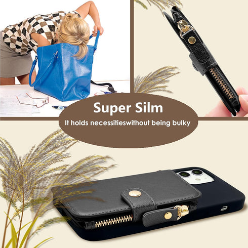 M-Plateau Small Wallet for Women Large Capacity with ID Window, Phone Wallet with 3M Adhesive Card Holder for Phone Case (Compatible with Most Sma...