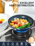 MICHELANGELO Small Frying Pan - 8 Inch Nonstick Frying Pan with Lid, Non-Toxic Omelette Pan with Stainless Handle, Nonstick Skillet, Blue-Ceramic...