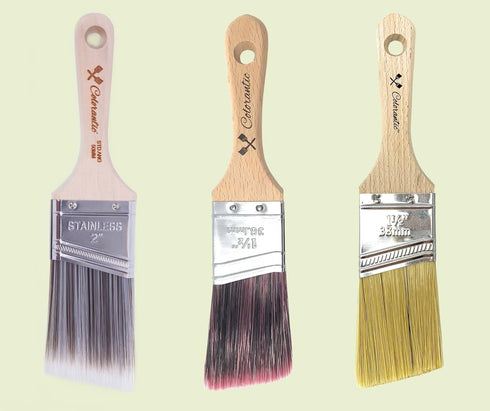 Colorantic | Angle Chalk Based Paint Brush | Silk Brush Art and Craft Home Decor Paint Brushes Walls Trims House Tools (38mm Angle Natural Brush)...