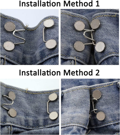 Jean Button Pins, Adjustable Jean Button, Detachable Jean Button Pin, No Sewing Required, Perfect Fit Instant Jean Button.(White Pearl)...