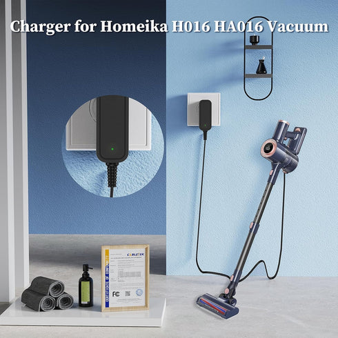 Charger for Homeika Cordless Vacuum Cleaner Power Supply Replacement for Homeika H016 HA016 Cordless Powerful Suction Vacuum Power Adapter...
