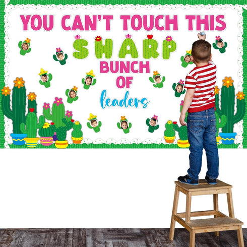 96pcs Cactus Bulletin Board Set Classroom Decorations Green Plants DIY Photo Craft Cutouts You Can’t Touch This Sharp Bunch Of Leaders Cutout for ...