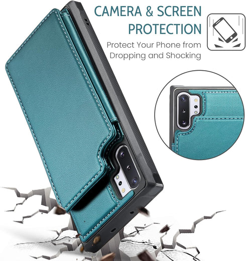 Asuwish Phone Case for Samsung Galaxy Note 10 Plus Note10+ 5G Wallet Cover with Screen Protector and RFID Blocking Card Holder Stand Cell Accessor...