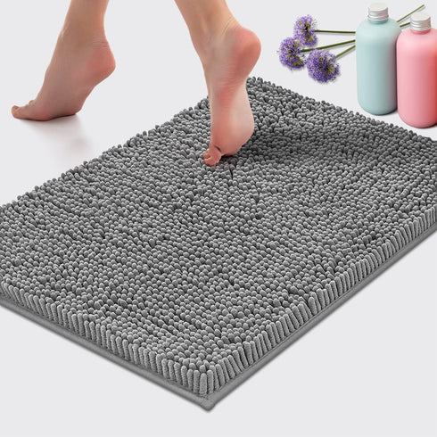 LuxUrux Bathroom Rugs Sets 2 Piece - Plush Bath Mat Set Quick-Dry Soft Chenille Bathroom Mat with Rubber Backing, Absorbant Bathroom Rug Set, Wash...