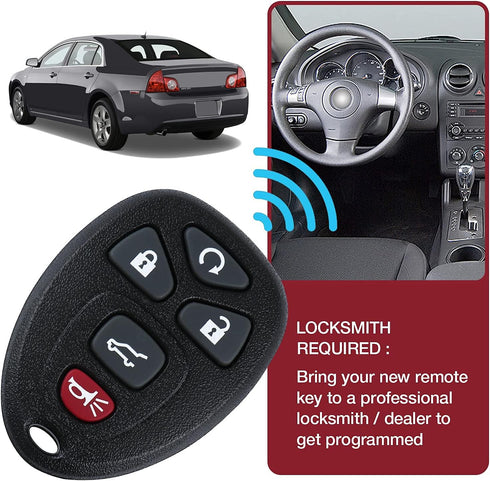 Remote Key Fob Control Replacement for 07-2016 GMC Acadia Yukon,07-2014 Chevy Tahoe Suburban Cadillac Escalade,09-2017 Chevrolet Traverse Enclave(...
