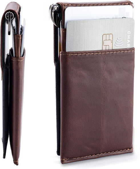 Dockem The Latcher Minimalist Wallet & Card Case Companion (Genuine Leather)...