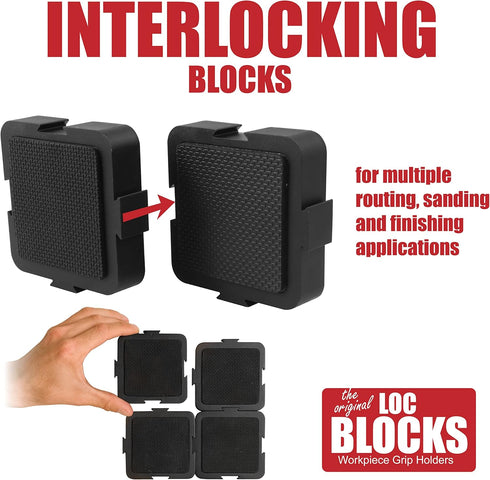 Loc Block • Work Gripping Block 4 Pack for Keeping Workpiece in Place. Great for Free Hand Routing • Sanding • Painting • Staining and General Fin...