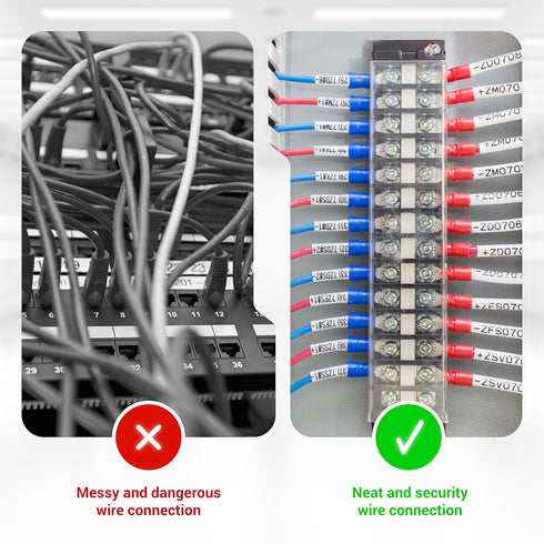 BlueStars 6 Packs 4/5/6 Positions Terminal Strip Blocks 600V 15A with Cover and 6 Packs 400V 15A Pre-Insulated Terminals Barrier Strip Used for Ho...