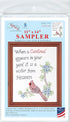 Jack Dempsey Needle Art Cardinal Embroidery Sampler, 11" x 14", White...