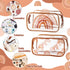 Y1tvei 2Pcs Summer Boho Rainbow Clear PVC Makeup Bag Stylish Brown Fall Theme Plastic Cosmetic Toiletry Bag with Zipper Makeup Case Portable Water...