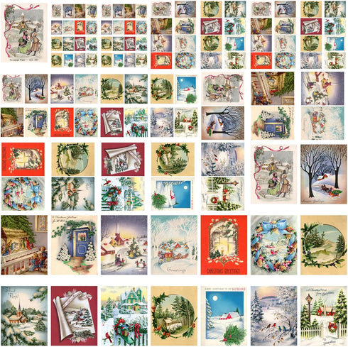 Decoupage Paper Pack (35 Sheets 6"x8") Christmas Scenery FLONZ Vintage Styled Christmas Pictures Cards for Decoupage, Craft and Scrapbooking...