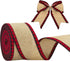 joycraft Buffalo Plaid Wired Edge Ribbons, Christmas Burlap Fabric Ribbon Roll with Checkered Edge, 2.5" x 11 Yds Burlap Ribbon for Christmas Part...