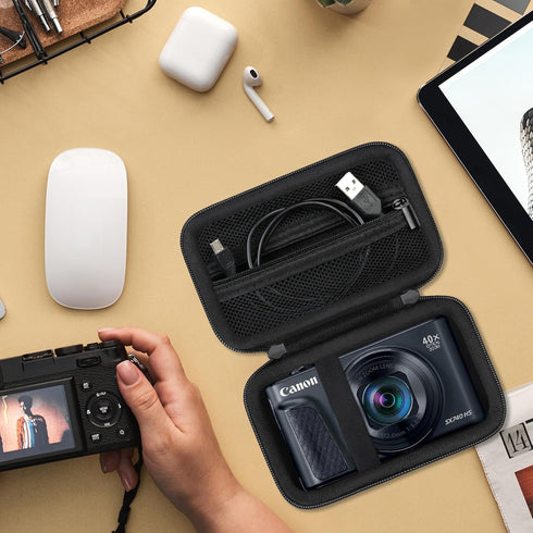 Hard Carrying Case for Canon PowerShot SX740/ SX730/ SX720/ SX620/ G7X Digital Camera, Protective Storage Bag with Zipper Mesh Pocket for Battery ...