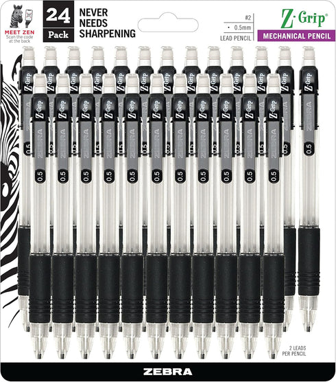 Zebra Pen Z-Grip Mechanical Pencil 0.5mm 24pk Black...