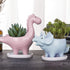 VanEnjoy Desktop Cute Cartoon Blue Triceratops Dinosaur Ceramic Succulent Pot with Tray, Bonsai Cactus Flower Pot Vase Holder Decorative Organizer...