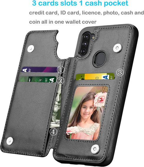 Tekcoo Galaxy A11 Case/Galaxy A11 Wallet Case, Minimalist Luxury PU Leather ID Cash Credit Card Holder Slots Magnetic Closure Kickstand Folio Flip...