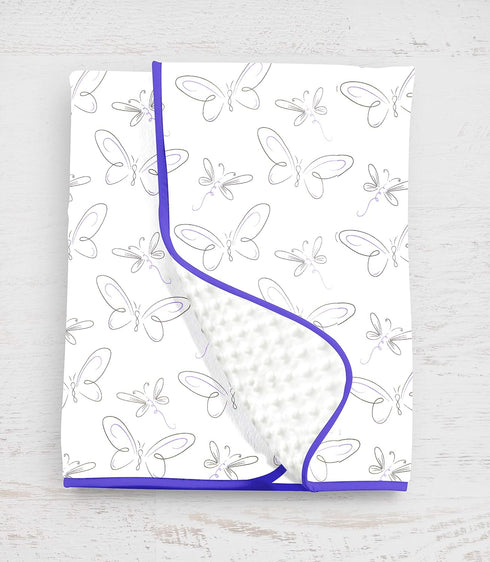 Butterflies & Dragonflies Baby Blanket, Purple...