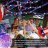 SANJICHA Red White and Blue Lights, 100 LED 33FT 4th of July Decorations Lights, 8 Modes Clear Wire Waterproof Patriotic Light for Independence Da...