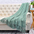 Home Soft Things Throw Blanket Knitted Tweed Throw 50'' x 60'', Silver Blue, Super Soft Cozy Warm Comfortable Breathable Throw for Living Room Cha...
