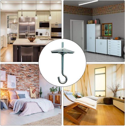 Lainrrew 8 Pack Ceiling Hooks for Hanging Plants, Swag Hooks with Screws and Toggle Wings for Wall Fixing...