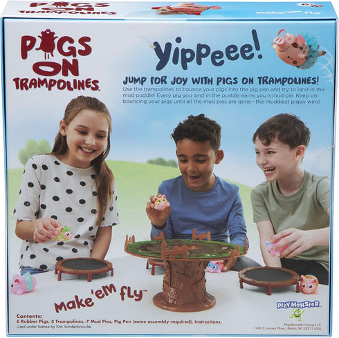 PlayMonster Pigs on Trampolines Game, Fun Board Games for Kids 6-8, Family Games, Trampoline Toys, Flying Pigs Game for Kids, Fast Action Games fo...