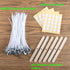 MILIVIXAY 6" Candle Wick Bundle: 100PCS Candle Wicks, 100PCS Candle Wick Stickers and 6PCS Wooden Candle Wick Holders - Wicks Coated with Paraffin...