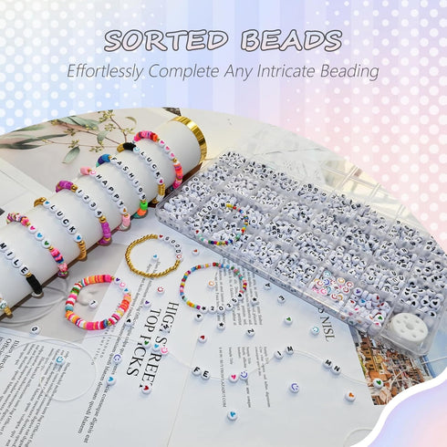 Amaney 1600pcs Acrylic Alpabet Letter Beads,31 Styles,Heart,Number,Star and Smiley Beads,4x7mm for Jewelry Making Bracelets Necklaces Key Chains...