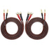 XMSJSIY HIFI OFC Speaker Wire with Spade Plug to Banana Plug Speaker Jumper Cable, 4 Banana Plug to 4 Y-shaped Fork Plug Gold-plated Extension Jum...