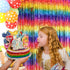 Sparkly Rainbow Foil Fringe Curtain Metallic Streamers Tinsel Party Backdrop Decorations for Birthday Gay Pride Day Graduation Wedding Engagement ...