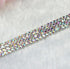 1 Yard 4 Rows SS12 1/2 inches Close Rhinestone Chain Trims Cup Chain Wedding Cake Decoration (Crystal AB Rhinestone+Silver Plated Chain)...