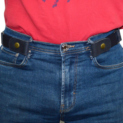 Hide & Drink, Buckle Free Leather Belt / (1.5 in.) Wide/Stretch/Adjustable/Comfortable, Handmade :: Charcoal Black...