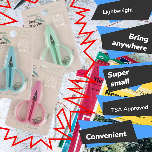JubileeYarn Tiny Traveler Scissors - Portable Mini Airplane Snips - Assortment - 3 Pairs...