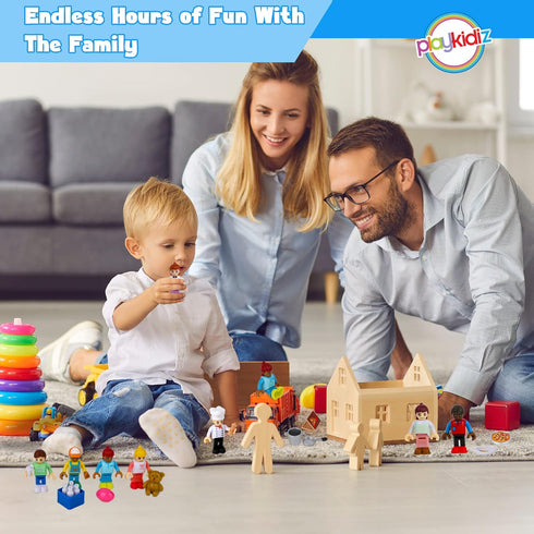 8 Toy Figures & Playsets, 2 Inch Play Peoples Set, Early Development Family Figurines for Kids, Pretend Play Toys for Children 3+ (23Pcs)...