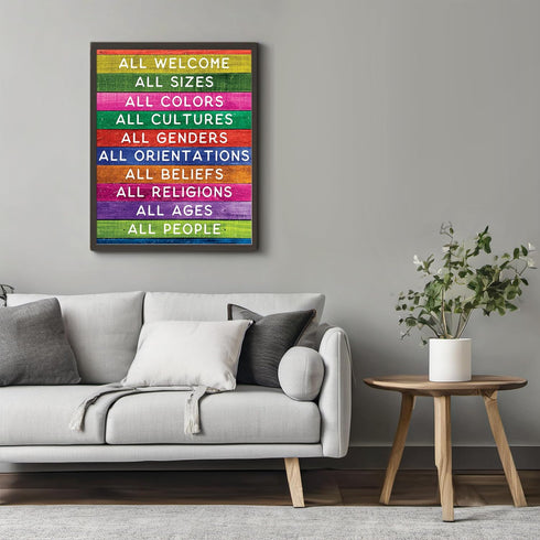 Posterizer 1 pcs-welcome poster for all-Gay & LGBTQ Art-Motivational & Inspirational Art-Gift for Gay, Bi, Lesbian-Gift for Teachers-School and cl...