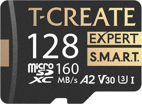 TEAMGROUP T-CREATE Smart A2 128GB Micro SDXC U3 V30 4K R/W Speed up to 160/150 MB/s High Speed Flash Memory Card for Creators, Compatible with GoP...