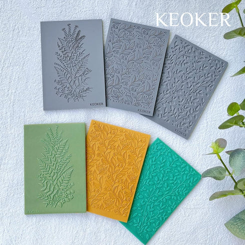 Keoker Polymer Clay Texture Sheets, Clay Texture Mat for Making Earrings Jewerly, Polymer Clay Earrings Tools (No. 7-8)...