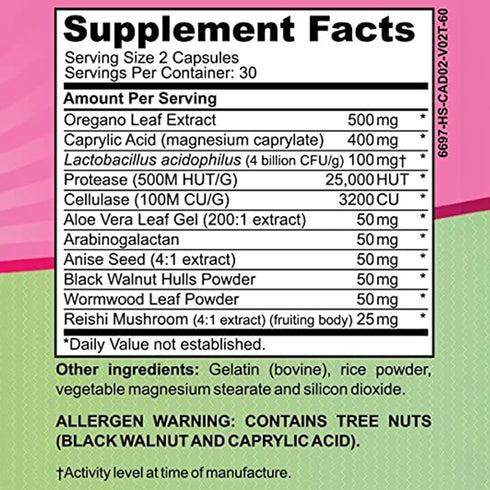 Candida Complex | Boost Your Immune System | All Natural Gut Cleanse with Herbs, Antifungals, Enzymes and Probiotics | Eliminates Candida | Preven...