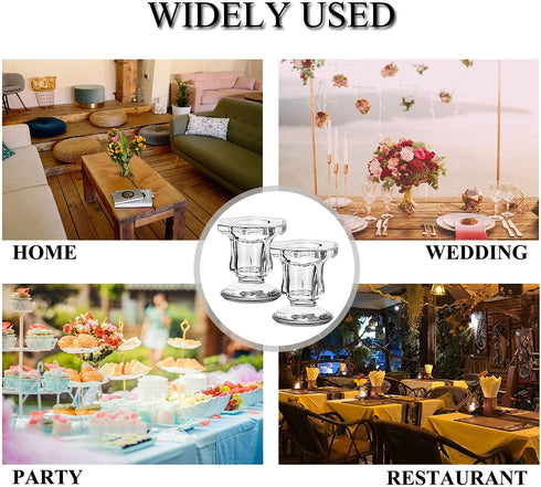 Taper Candle Holders, Dedoot Pack of 6 Glass Taper Candle Holders Centerpiece Clear Candlestick Holders Fit 3/4" Taper Candle, Decorative Candle S...