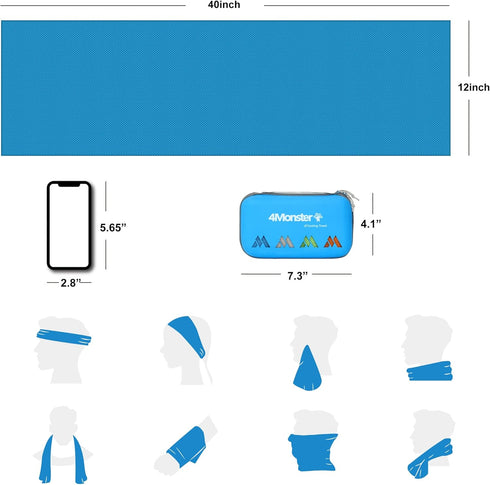 4Monster Cooling Towel for Neck and Face,Microfiber Cold Towel for Hot Weather,Quick Dry Ice Chilly Towel Cooling Rags for Neck Stay Cold for Gym,...