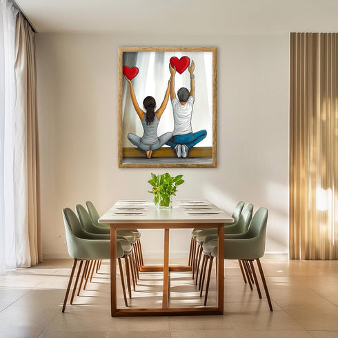 Posterizer 1 pcs-Valentine’s Day couple's yoga-cute poster-Romantic Art-Holiday Poster Collection-Gift for Couples boyfriend girlfriend Husband Wi...