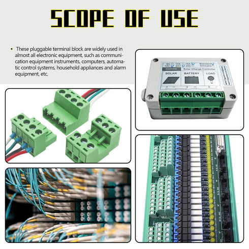 32Pcs 9 Type Pluggable Terminal Blocks Connector Socket, 5mm/0.2inch Pitch PCB Mount Screw Male Female Connectors(2/3/4/5/6/7/8/9 Pins)...