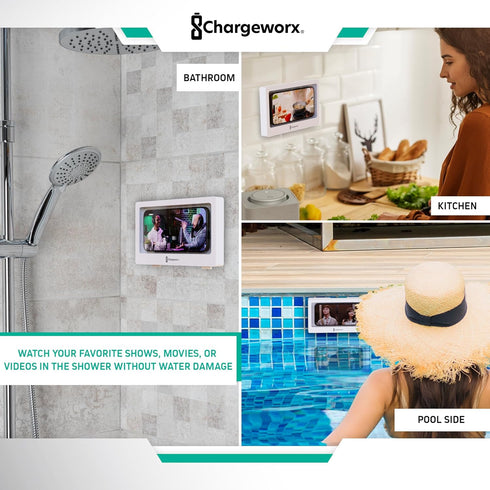 Waterproof Shower Phone Holder | Wall-Mountable Smartphone Holder for Bathroom, Kitchen | Touchscreen Enabled, Anti-Fog, Universally Compatible | ...