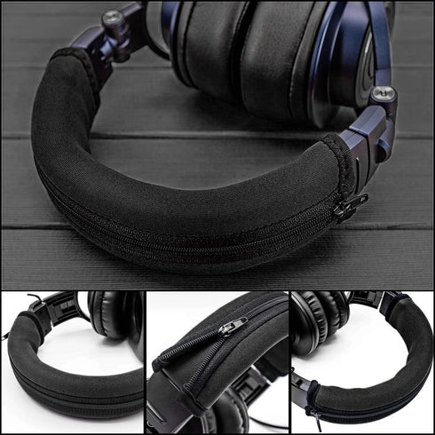 ATH M50X Headband Cover Replacement Headband Protector Compatible with Audio Technica M30 M40 M50 M50X M50S M40X M20X M30X Headphones (Black + No ...