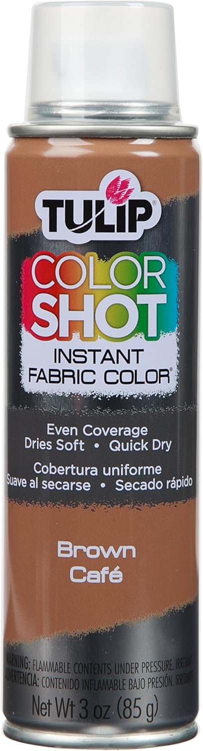 TULIP Color Shot Instant Spray Fabric Color 3Oz Brown, 3" x 3" (34965)...