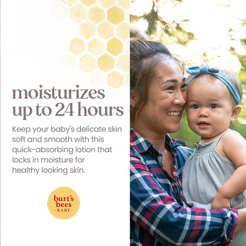 Burt's Bees Baby Nourishing Lotion with Sunflower Seed Oil, Original Scent, Pediatrician Tested, 99.0% Natural Origin, 12 Ounces...