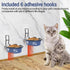 Cat Feeder, Wall Mounted, Raised Stainless Steel Bowls with Stand, Nonslip No Spill, 2 Packs (Blue)...