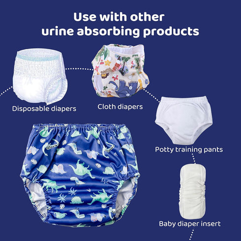 Waterproof Diaper Cover for Rubber Pants for Toddlers Good Elastic Rubber Swim Diaper Cover for Potty Training Underwear Boy 3t...