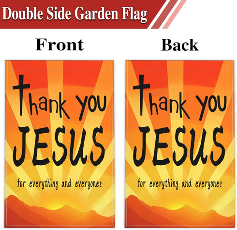 Thank You Jesus Garden Flag 12x18 Inch For Everything And Everyone Garden Flag 3ply Fabric Double Sided Christ Jesus Easter Garden Flag for Outdoo...