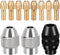 10Pcs Drill Chuck Collet Set for Dremel, 1/32 "to 1/8" Replacement Brass Quick Rotating Drill Nut Replacement 4485 4486 Keyless Drill Bit Chuck Ha...